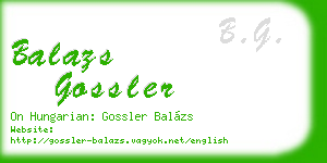 balazs gossler business card